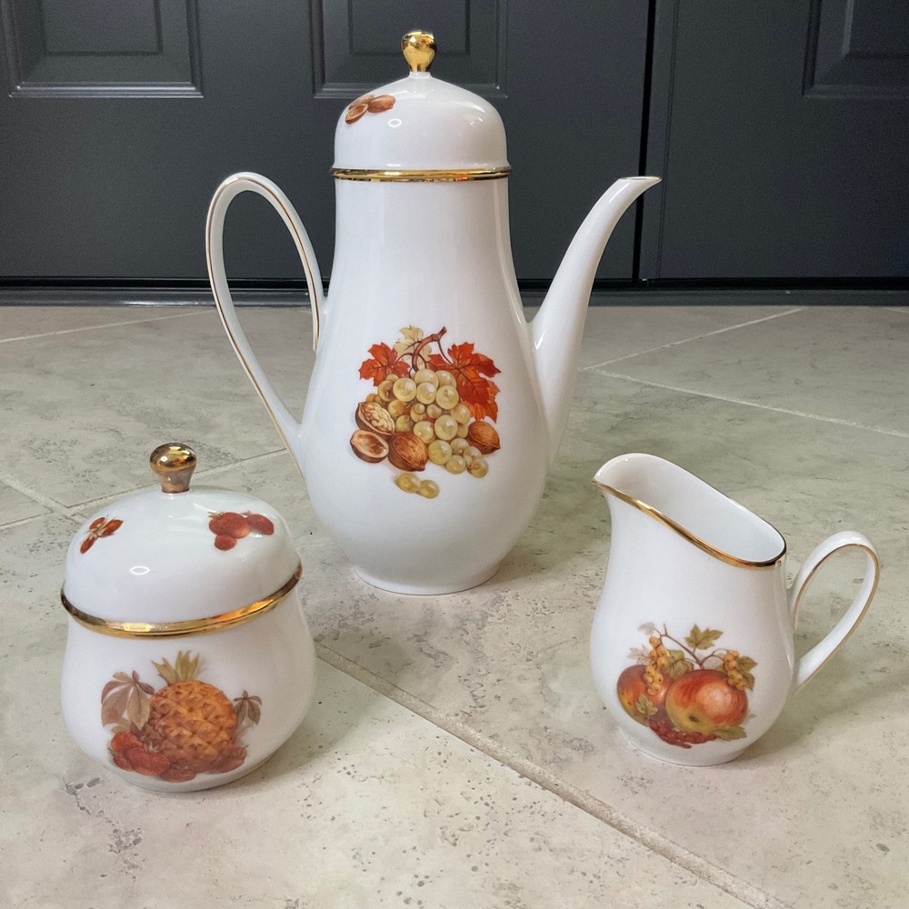 Hutschenreuther Hohenberg Germany Olivia 68 Porcelain Sugar Bowl Pineapple Fruit - Picture 4 of 4